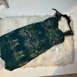 RYSE the label Green sexy medium midi elegant dress